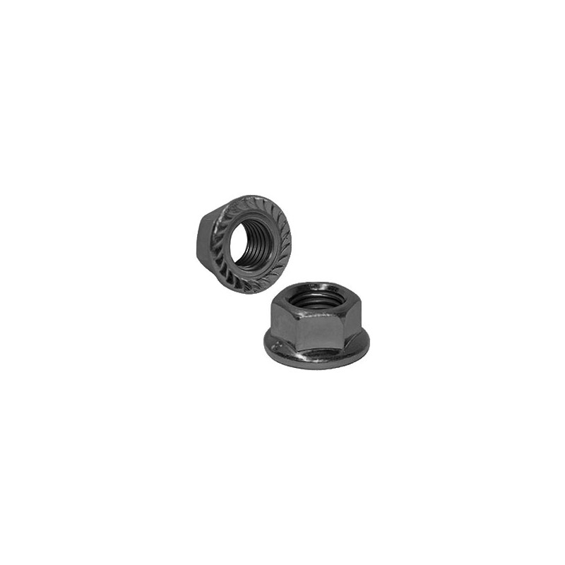 Flanged M4 Serrated wheel nuts Black Zen Racing