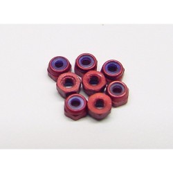 CRC 2-56 mini locknuts red (8)