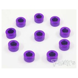 Aluminum 3mm Bore Washer 5.0mm 10pcs Purple