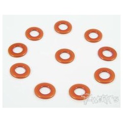 Aluminum 3mm Bore Washer 0.75mm 10pcs Orange