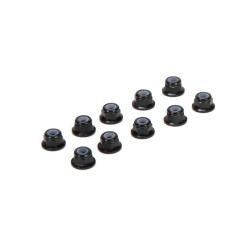 M3 Flanged Aluminum Lock Nuts, Black (10)Z-TLR336005