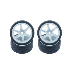 RIDE BRCA FWD BELTED CUT SLICK TYRES - 6 SPOKE WHEELS - WHITE -